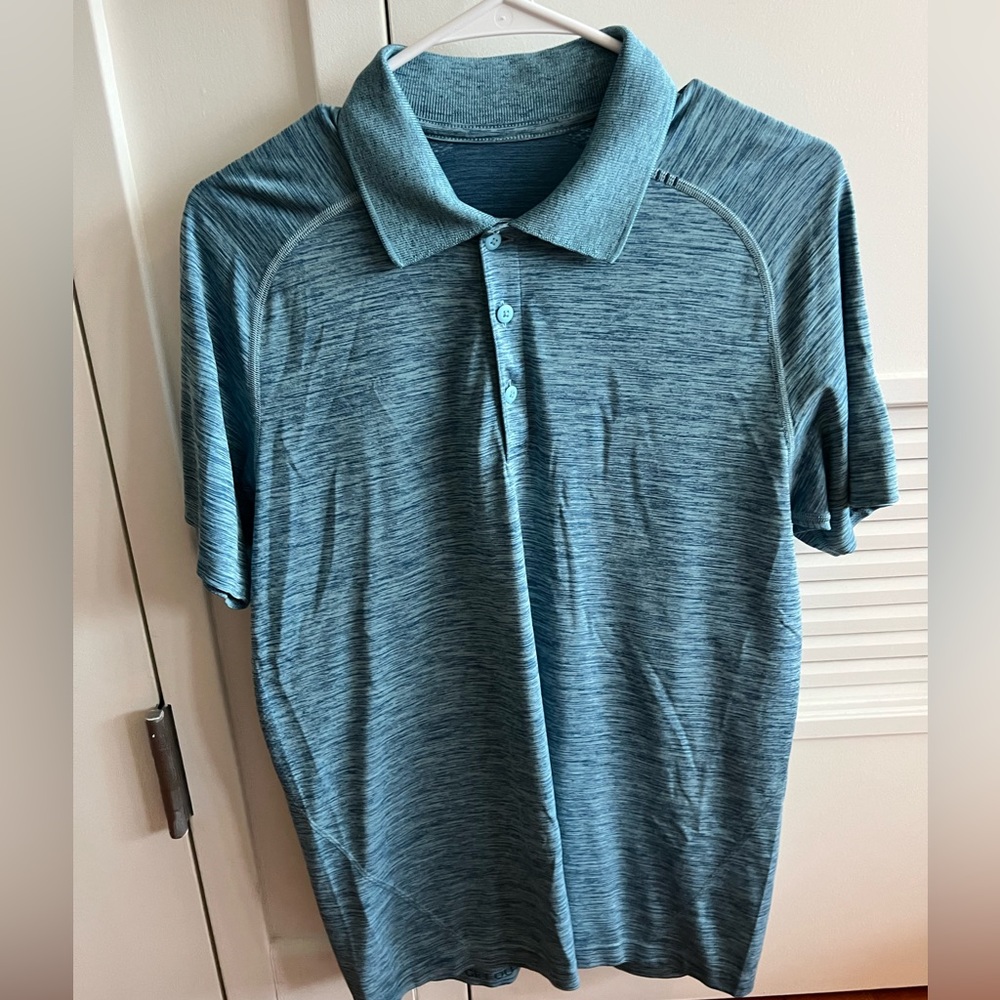 Men’s Vent Tech Lululemon Polo, Medium, Aqua